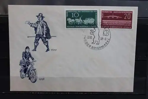 DDR; 1958, Tag der Briefmarke 1958  MiNr. 660-61, FDC