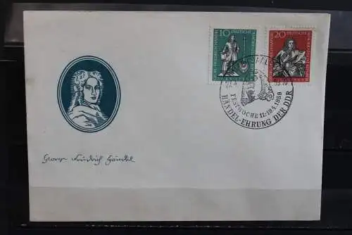 DDR; 1959, Georg Friedrich Händel,  MiNr. 682-83, FDC