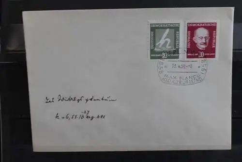 DDR; 1958, Max Planck,  MiNr. 626-27; FDC