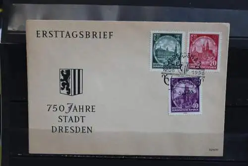 DDR; 1956, 750 Jahre Stadt Dresden, MiNr. 524-26; FDC