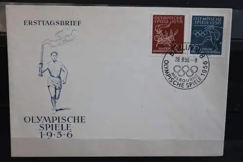 DDR; 1956, Olympische Spiele 1956, MiNr. 539-40; FDC