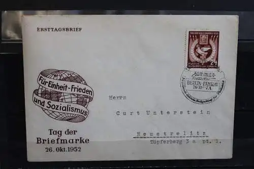 DDR; 1952, Tag der Briefmarke 1952, MiNr. 319; FDC