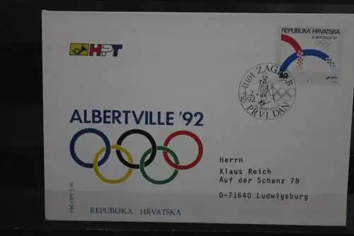 Kroatien, Olympische Winterspiele Albertville '92, FDC