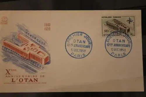 Frankreich, 1959, 10 Jahre NATO, MiNr. 1272, seltener blauer ESST