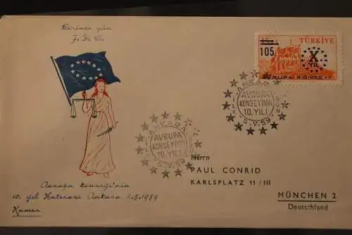 Türkei, 10 Jahre Europarat, 1959, FDC, MiNr. 1625