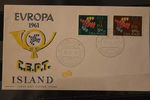 Island Europa - CEPT 1961, MiNr. 354-55, FDC