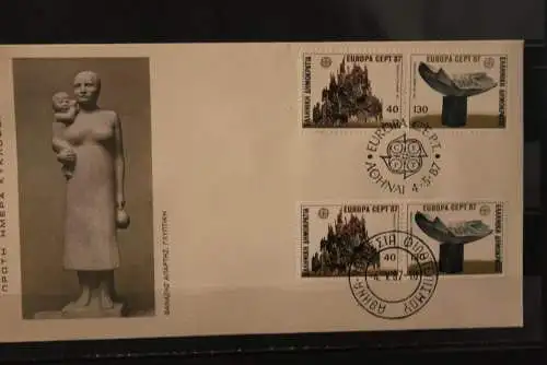 Griechenland, Europa-CEPT 1987, MiNr. 1651-52 A und 1651-52 C auf FDC