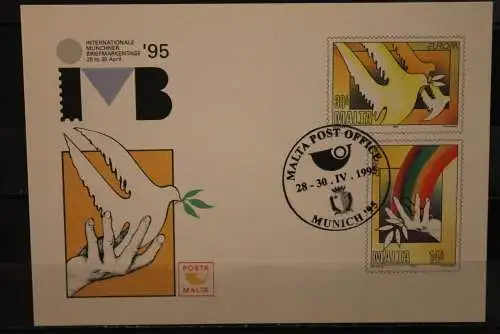 Malta Europa - CEPT 1995, Intern. Münchner Briefmarkentage '95, Ganzsache, SST München, rar