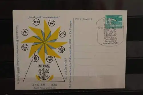 DDR 1987, Ganzsache Briefmarkenausstellung Gnoien