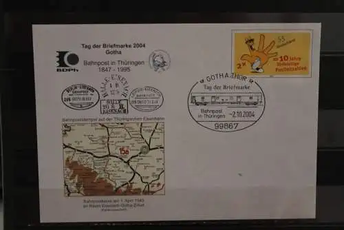 Deutschland 2004, Ganzsache: Tag der Briefmarke 2004 - Gotha - Bahnpost in Thüringen