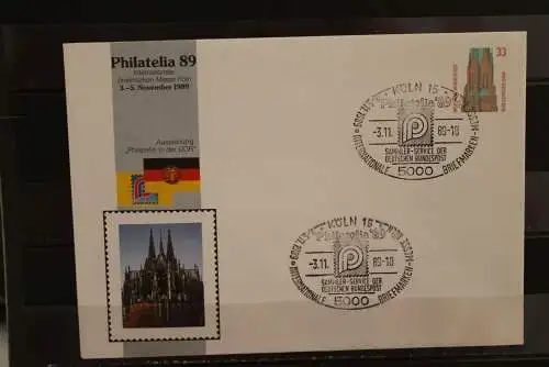 Deutschland 1989, Ganzsache: Philatelia 89 Köln, Wertstempel 33 Pf., Sehenswürdigkeiten