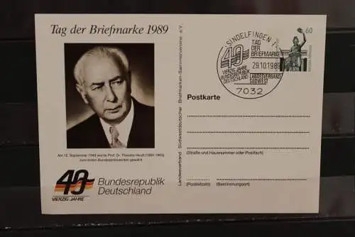 Deutschland 1989, Ganzsache: Tag der Briefmarke 1989; Wertstempel 60 Pf. Sehenswürdigkeiten