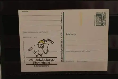 Deutschland 1993, Ganzsache:  225. Ludwigsburger Pferdemarkt; Wertstempel 80 Pf. Sehenswürdigkeiten