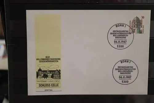 Deutschland 1987, Ganzsache: Sehenswürdigkeiten; Wertstempel 30 Pf. Schloß Celle, ESST