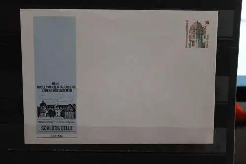 Berlin 1987, Ganzsache: Sehenswürdigkeiten; Wertstempel 30 Pf. Schloß Celle, ungebraucht