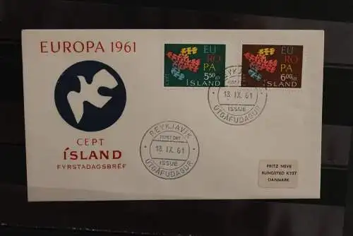 Island 1961, Europa - CEPT, FDC, MiNr.354-55