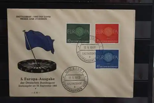 Deutschland 1960, Europa - CEPT, FDC, MiNr.337-39