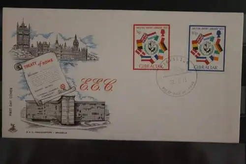 Gibraltar 1973, Aufnahme Großbritanniens in die EG, FDC, MiNr. 297-98