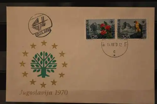 Jugoslawien 1970, FDC Europäischer Naturschutz, MiNr. 1406-07