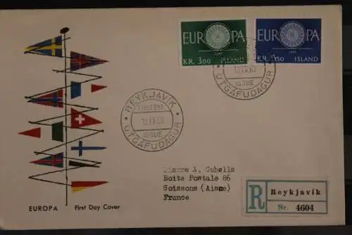 Island, Europa - CEPT 1960, FDC MiNr. 343-44