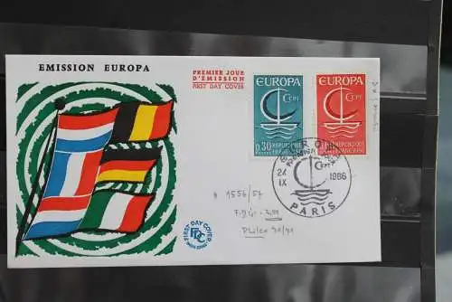 Frankreich Europa - CEPT 1966 FDC, MiNr 1556-57