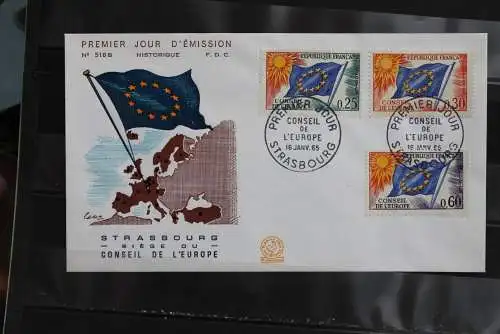 Frankreich, Dienstmarken des Europarates 1965, FDC, MiNr. 10-12