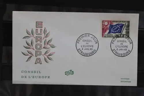 Frankreich  1963; Dienstmarken für den Europarat, 3 FDC, MiNr. 7-9