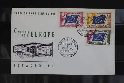 Frankreich  1963; Dienstmarken für den Europarat, FDC, MiNr. 7-9