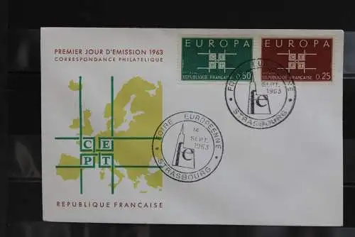 Frankreich 1963; Europa - CEPT, FDC, MiNr. 1450-51