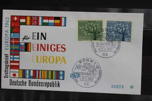 Deutschland; Europa - CEPT 1962, FDC, MiNr. 383-84