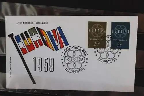 Luxemburg 1959: Europa - CEPT 1959, FDC, MiNr. 609-10