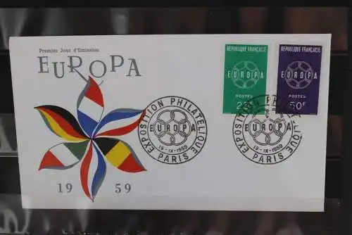 Frankreich 1959: Europa - CEPT 1959, FDC, MiNr. 1262-63