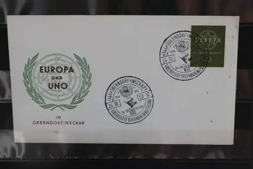 Deutschland Sonderstempel Oberndorf 1959: Europa und UNO