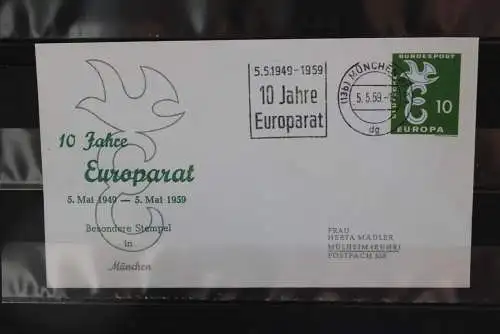 Deutschland; Sonderstempel Frankfurt/M., "10 Jahre Europarat" 1959