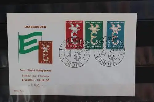 Luxemburg,  Europa - CEPT 1958, FDC, MiNr. 590-92