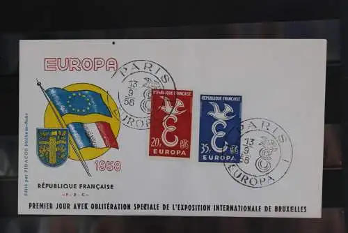 Frankreich,  Europa - CEPT 1958, FDC, MiNr. 1210-11