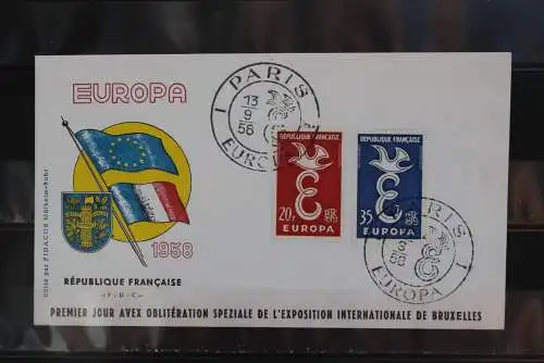 Frankreich,  Europa - CEPT 1958, FDC, MiNr. 1210-11