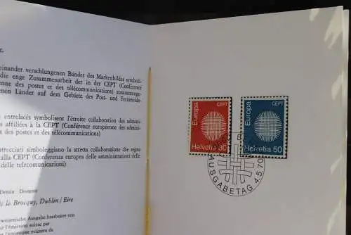 Schweiz Europa - CEPT 1970, Sammelbüchlein, Sammelfolder, Ersttagsheft Nr. 97, ESST