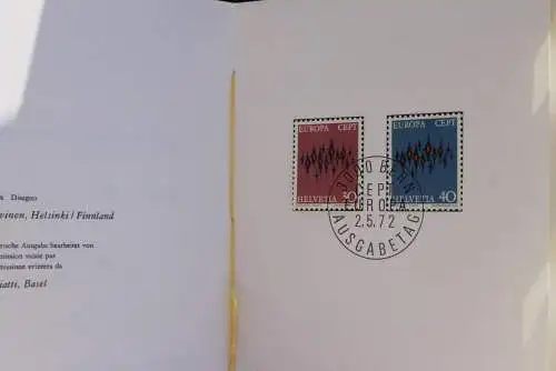 Schweiz Europa - CEPT 1972, Sammelfolder, Ersttagsheft Nr. 111, ESST