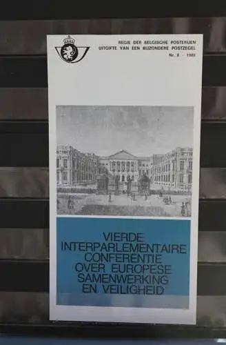 Belgien 1980; 4. Interparlamentarische Konferenz KSZE, Ersttagsblatt mit Schwarzdruck; MiNr. 2026, fläm. Ausgabe