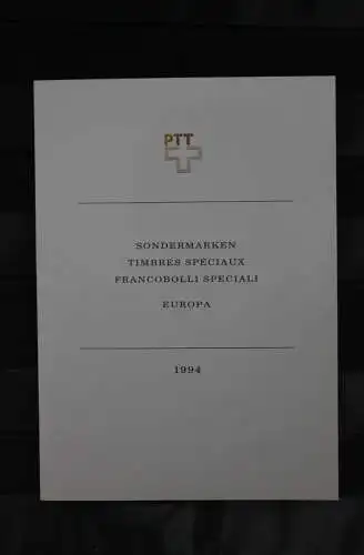 Schweiz: Europa - CEPT 1994, PTT-Booklet, Ersttagsheft Nr. 301, ESST,  mit MiNr. 1525-26