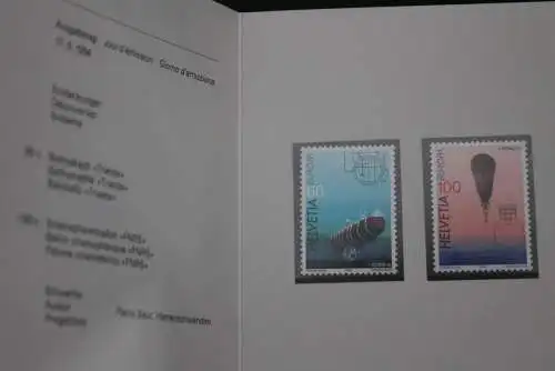 Schweiz: Europa - CEPT 1994, PTT-Booklet, Ersttagsheft Nr. 301, MNH,  mit MiNr. 1525-26