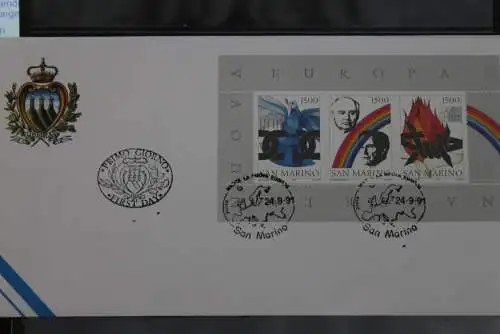 San Marino 1991; FDC Geburt des neuen Europa, Block 14