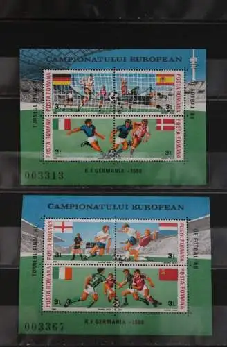 Rumänien, Fußball - EM 1988, Block 241, 242, MNH