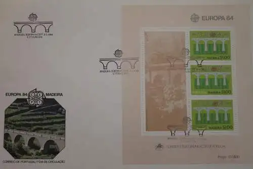 Portugal - Madeira Europa - CEPT 1984, FDC mit Block 5