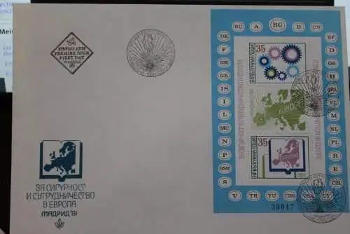 Bulgarien, KSZE 1981, FDC mit Block 117