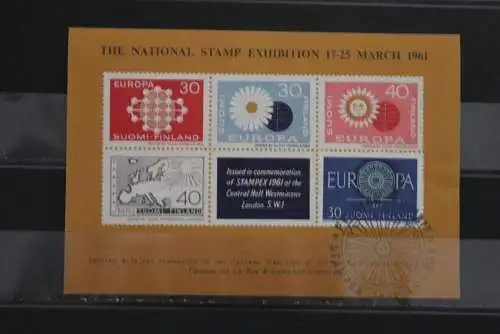 Großbritannien/Finnland 1961, Europa - CEPT-Vignette zur STAMPEX 1961, Ausstellungsstempel, schwarz