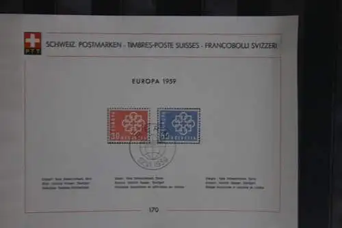 Schweiz, Europa - CEPT 1959, Sammelblatt Nr. 170, MiNr. 679-80, ESST