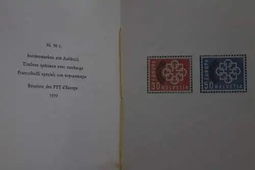 Schweiz, PTT-Booklet  Europäische Konferenz der PTT-Verwaltungen 1959, MiNr. 681-82, ungebraucht