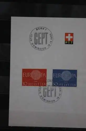 Schweiz, PTT-Sammelblatt Europa CEPT 1960, MiNr. 720-21, ESST